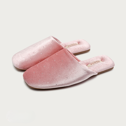 Stardust Velvet Rhinestone Women Indoor Slipper