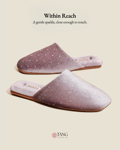 Stardust Velvet Rhinestone Women Indoor Slipper