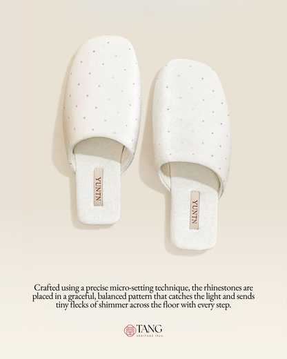 Stardust Velvet Rhinestone Women Indoor Slipper