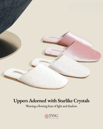 Stardust Velvet Rhinestone Women Indoor Slipper