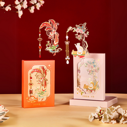 Wishful Koi & Auspicious Cat Bookmark Set