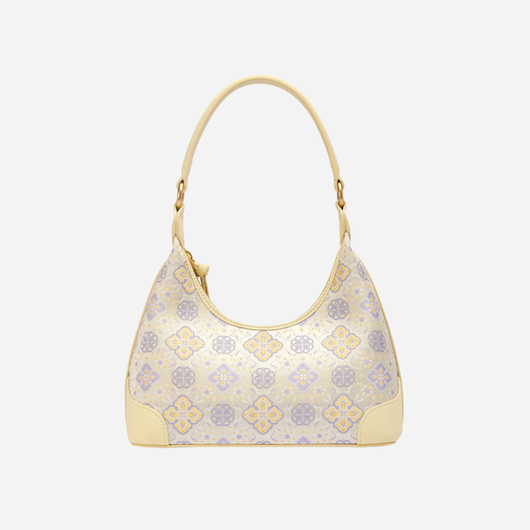 Tang Red 24 Silk Persimmon Brocade Shoulder Bag