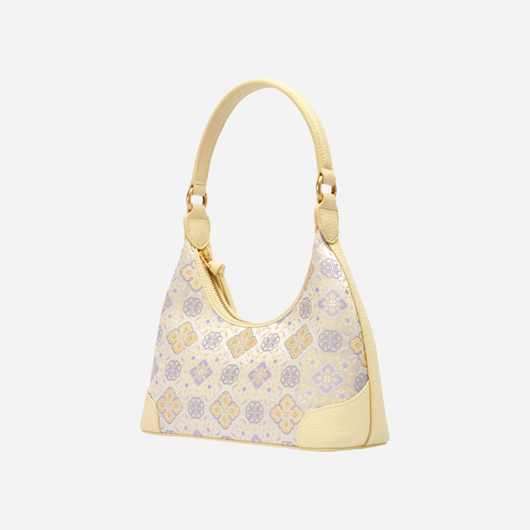 Tang Red 24 Silk Persimmon Brocade Shoulder Bag