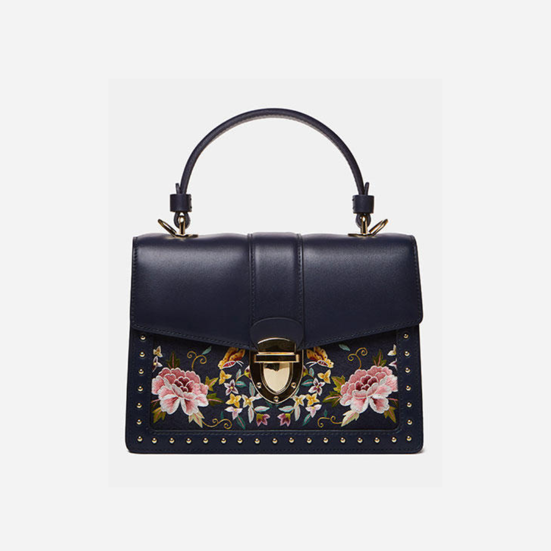 Tang Red 22 Embroidered Peony Garden Crossbody Bag
