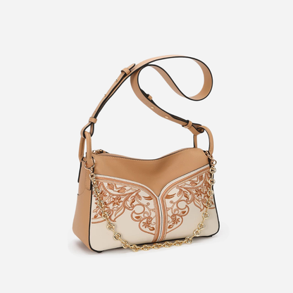 Tang Red 28 Embroidered Blooming Clouds Shoulder Bag