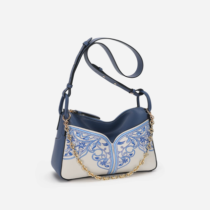 Tang Red 28 Embroidered Blooming Clouds Shoulder Bag