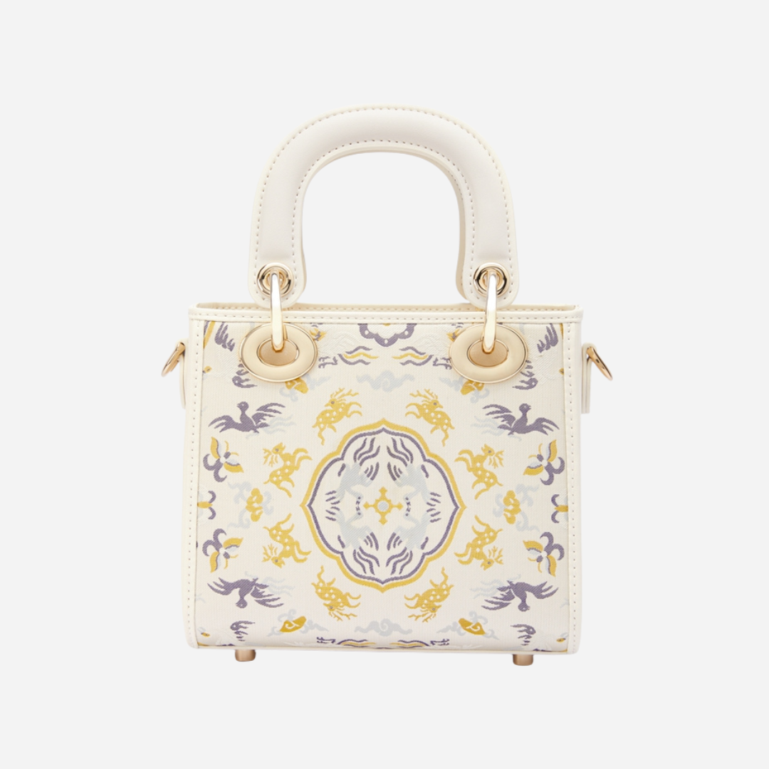 Tang Red 17 Crane and Deer Song Brocade Bag