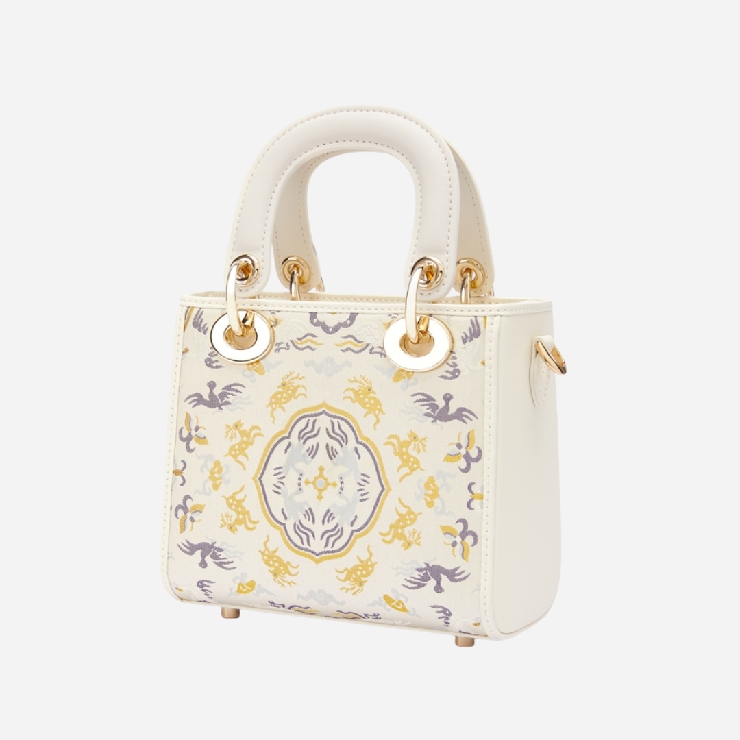 Tang Red 17 Crane and Deer Song Brocade Bag