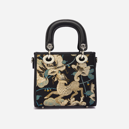 Tang Red 17 Gilt Qilin Peony Song Brocade Bag
