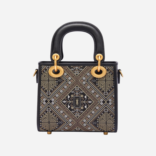 Tang Red 17 Golden Longevity Zhuang Brocade Bag