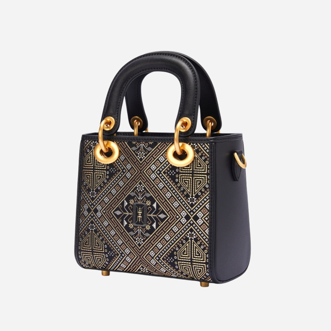 Tang Red 17 Golden Longevity Zhuang Brocade Bag