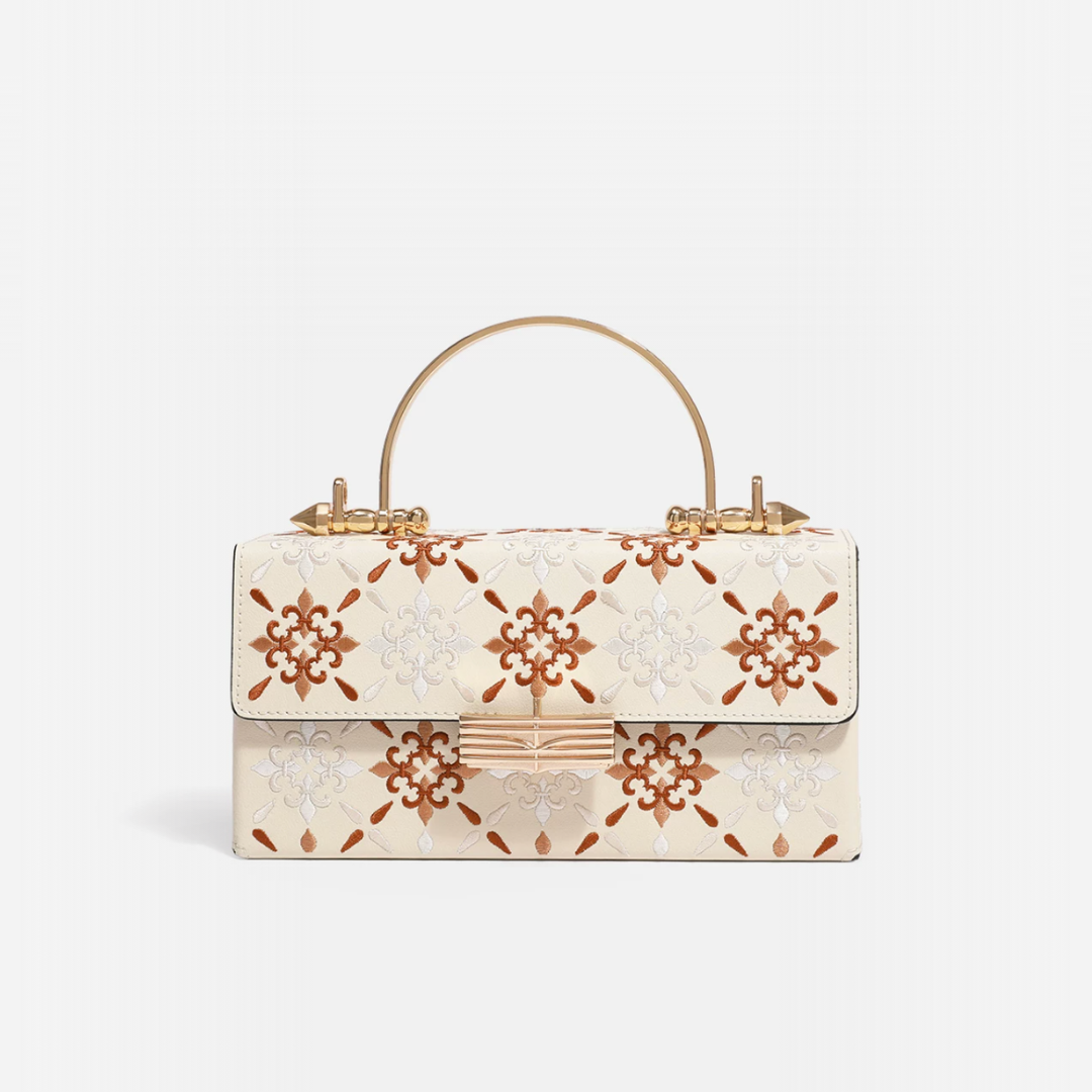 Tang Red 23 Embroidered Haitang Flower Clutch