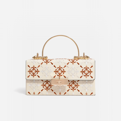 Tang Red 23 Embroidered Haitang Flower Clutch