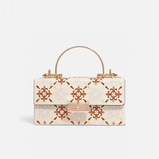 Tang Red 23 Embroidered Haitang Flower Clutch