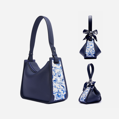 Tang Red 26 Embroidered Qinghua Porcelain Bag — Ivory Porcelain