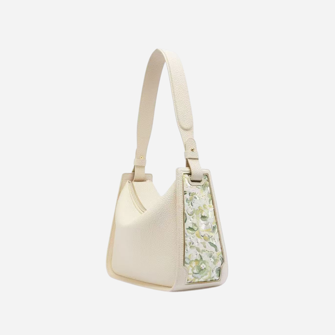 Tang Red 26 Embroidered Qinghua Porcelain Bag — Ivory Porcelain