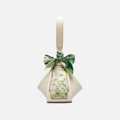 Tang Red 26 Embroidered Qinghua Porcelain Bag — Ivory Porcelain