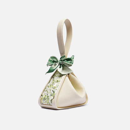 Tang Red 26 Embroidered Qinghua Porcelain Bag — Ivory Porcelain