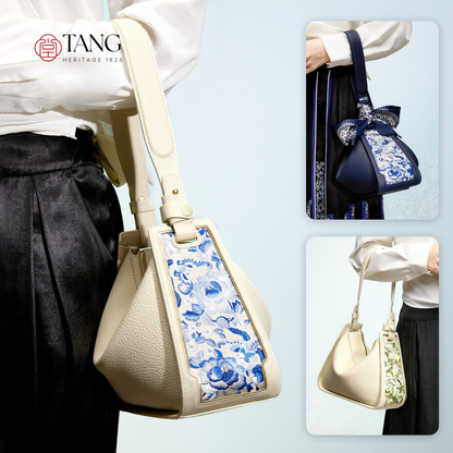 Tang Red 26 Embroidered Qinghua Porcelain Bag — Ivory Porcelain