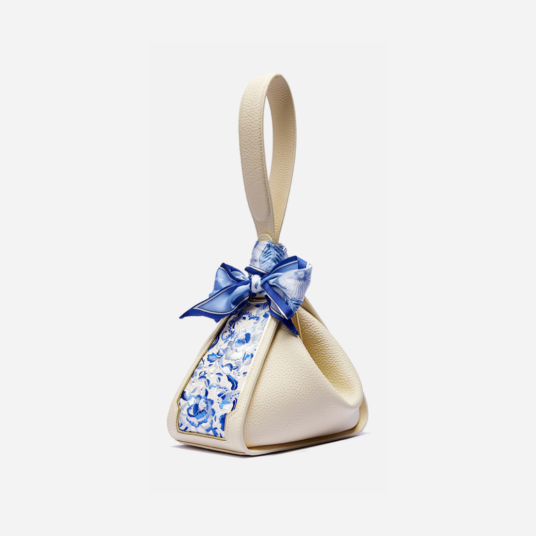 Tang Red 26 Embroidered Qinghua Porcelain Bag — Ivory Porcelain