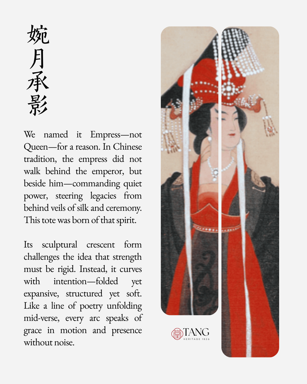 Tang Red 30 Empress Crescent Tote