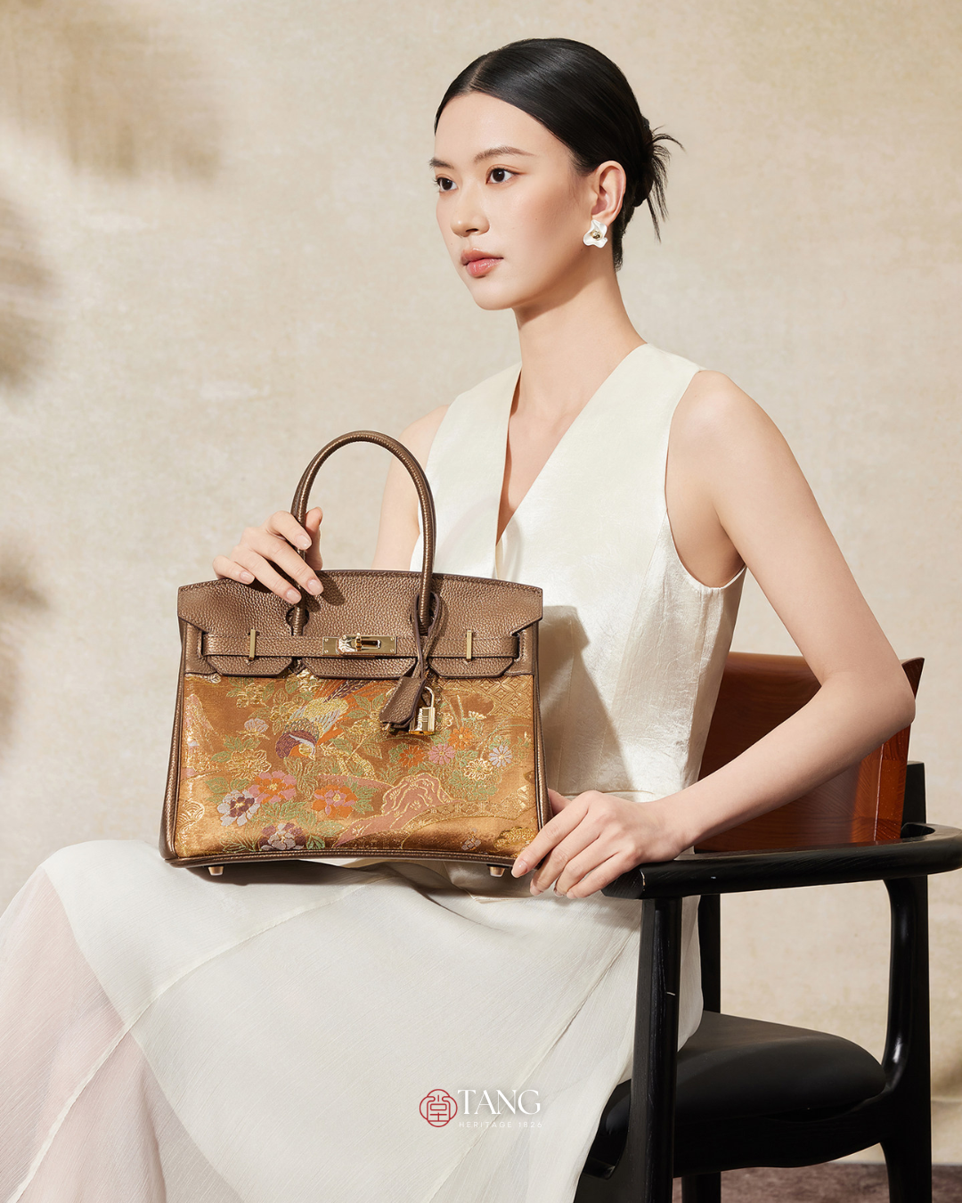 Tang Gold 30 Mandarin Duck Nishijin-ori Brocade Tote