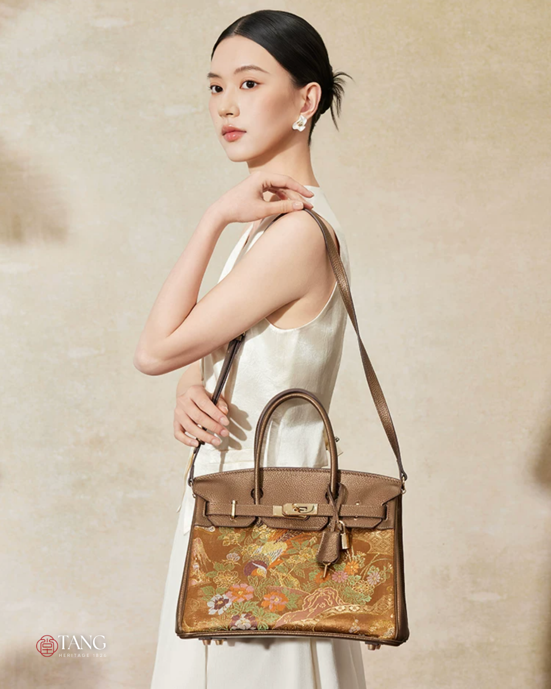 Tang Gold 30 Mandarin Duck Nishijin-ori Brocade Tote
