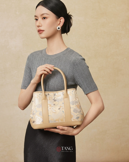 Tang Gold 30 Qilin Peony Song Brocade Tote