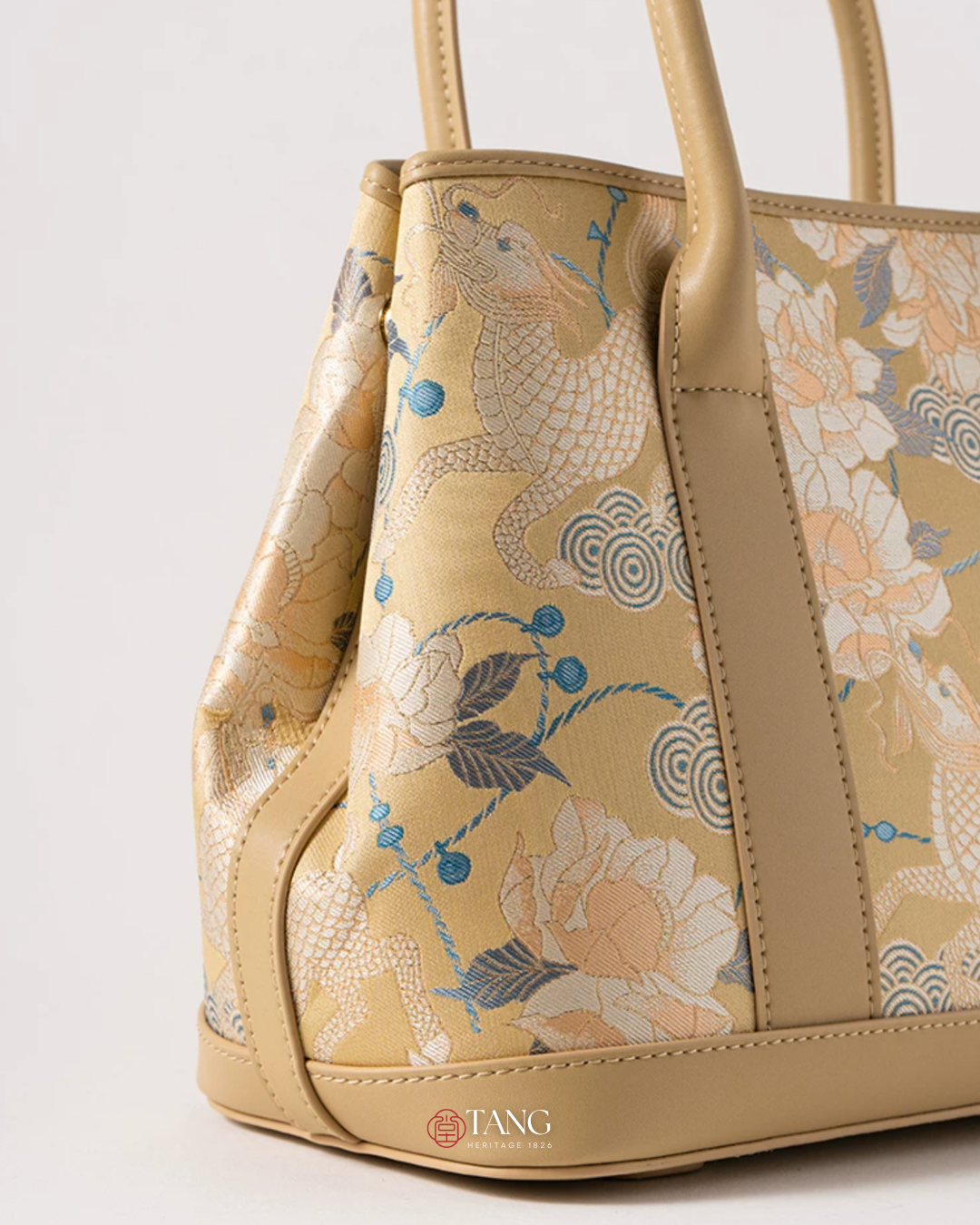 Tang Gold 30 Qilin Peony Song Brocade Tote