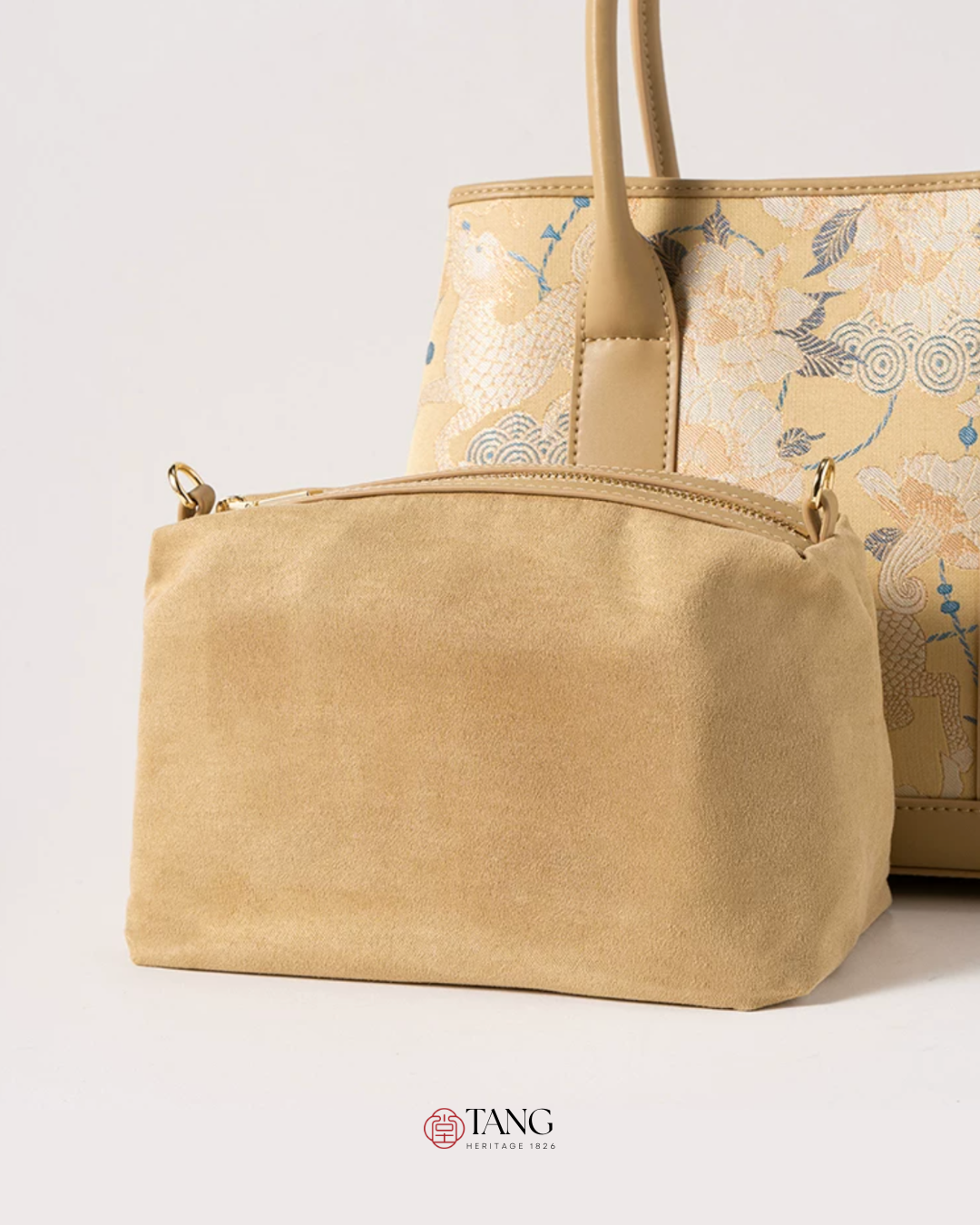 Tang Gold 30 Qilin Peony Song Brocade Tote