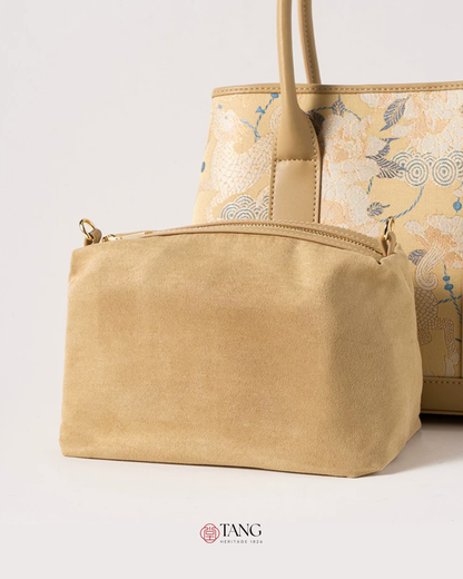 Tang Gold 30 Qilin Peony Song Brocade Tote