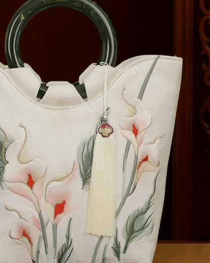 Tang Bloom Trumpet Lily Top-Handle Bag