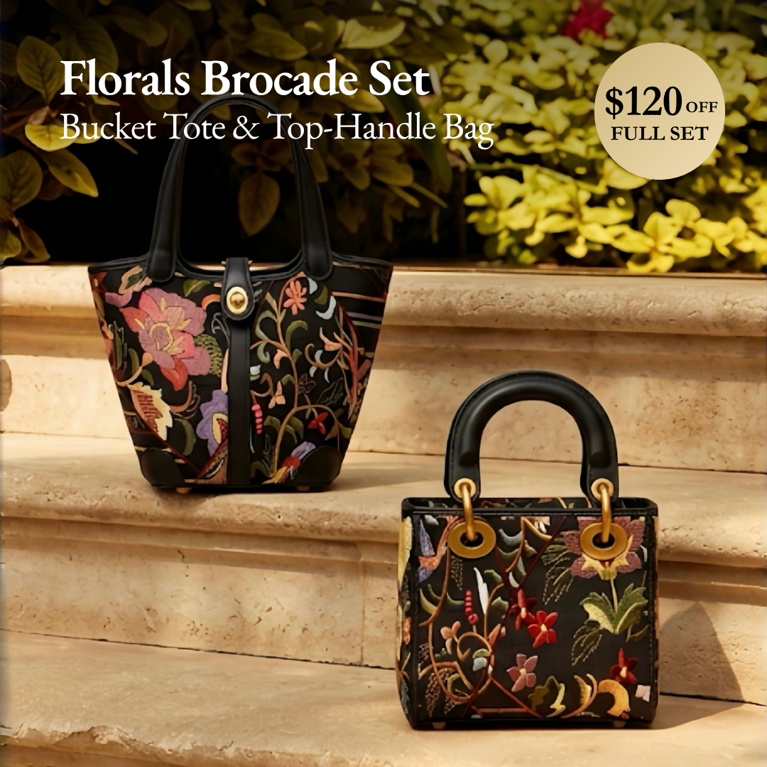 Tang Red 17 Embroidered Spring Florals Brocade Bag