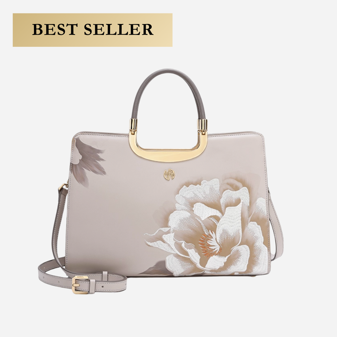 Tang Imperial 28 Embroidered Peony Bloom Tote