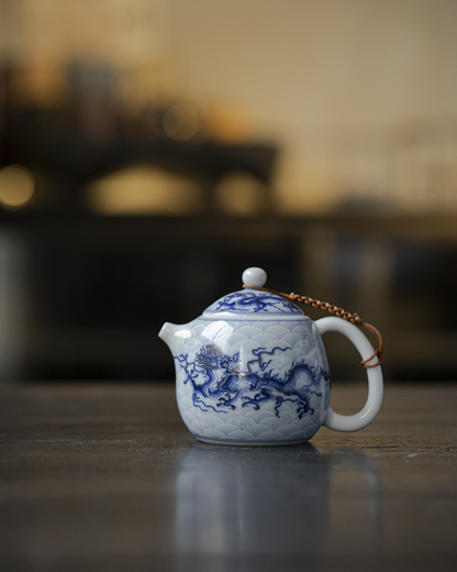 Qing Hua Dragon Sancai Tea Set