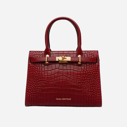 Tang Red 27 Scarlet Crocodile-Embossed Tote