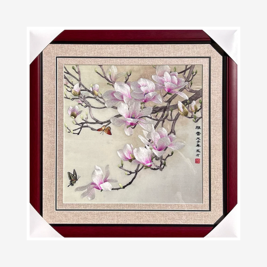 Su Embroidery Framed Wall Painting Art | Magnolia in Full Bloom