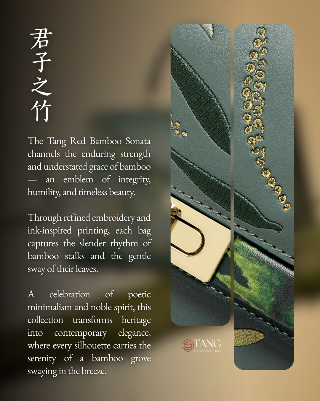 Tang Imperial 25 Embroidered Bamboo Sonata Tote