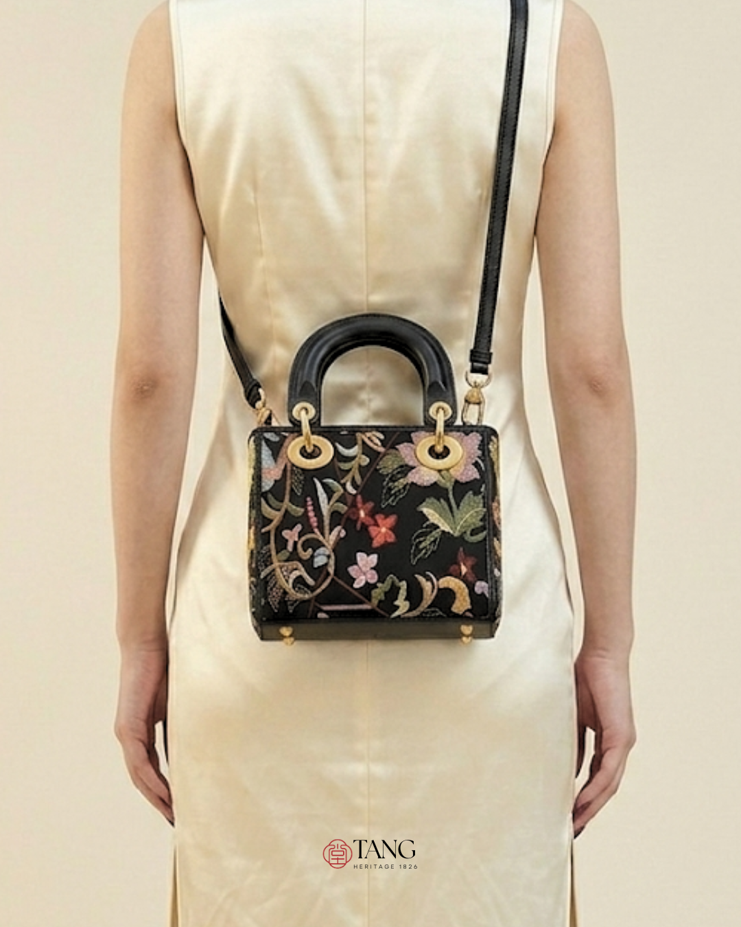 Tang Red 17 Embroidered Spring Florals Brocade Bag