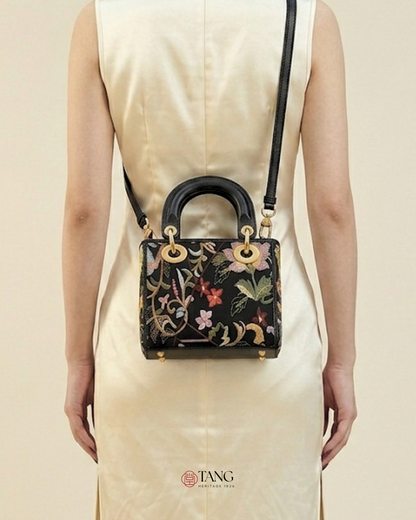 Tang Red 17 Embroidered Spring Florals Brocade Bag