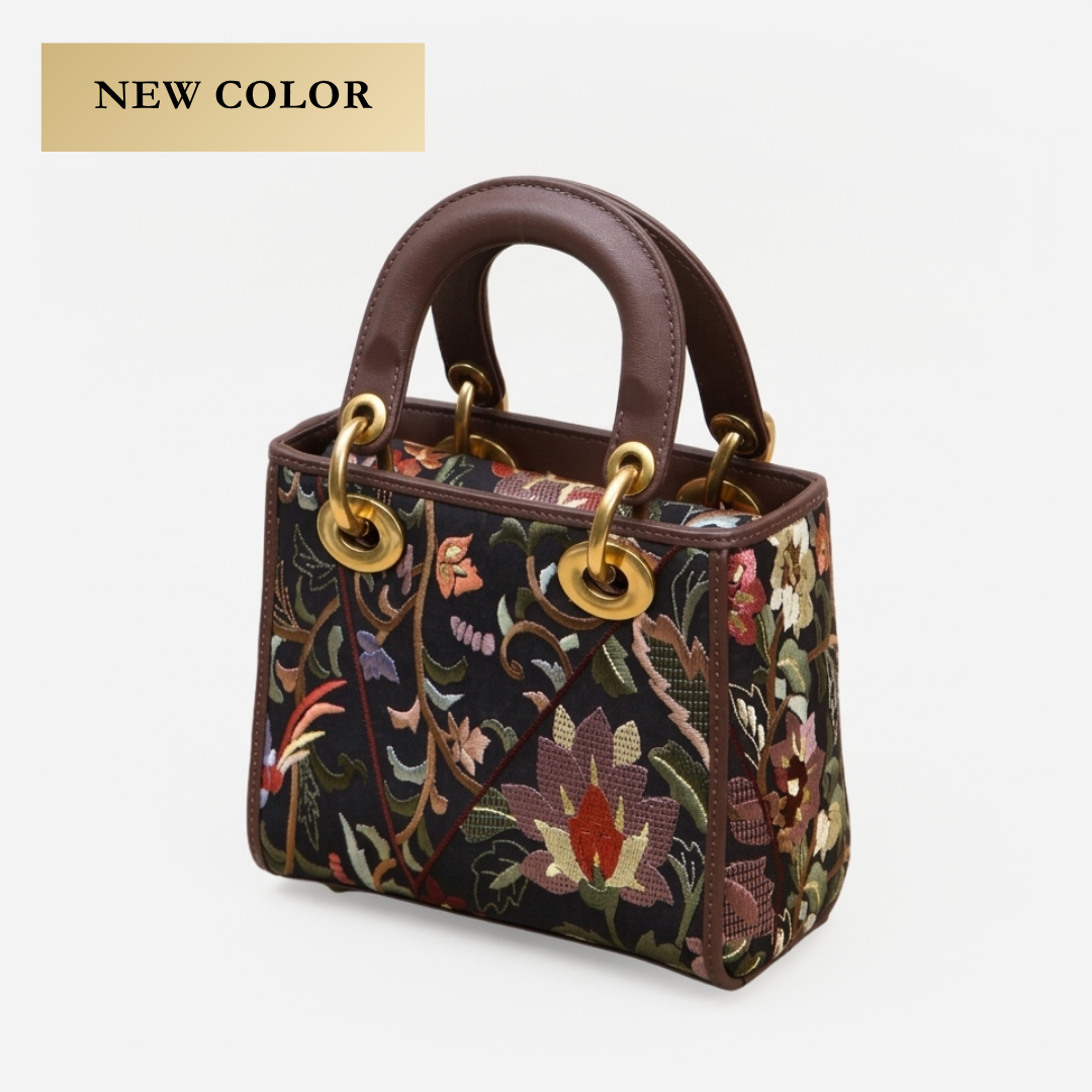 Tang Red 17 Embroidered Spring Florals Brocade Bag