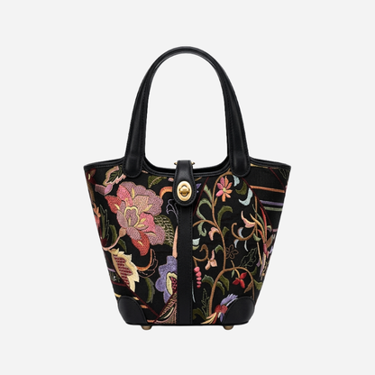 Tang Red 17 Embroidered Spring Florals Brocade Bag