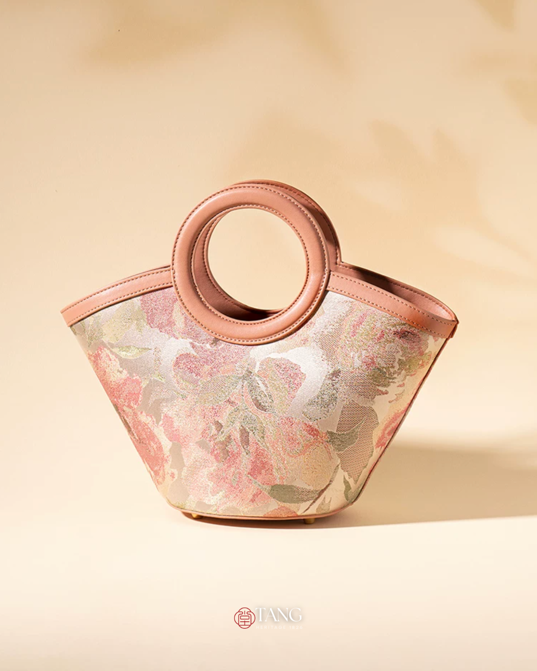 Tang Red 20 Blooming Peony Song Brocade Bag
