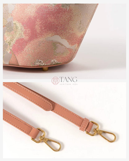 Tang Red 20 Blooming Peony Song Brocade Bag