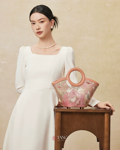 Tang Red 20 Blooming Peony Song Brocade Bag