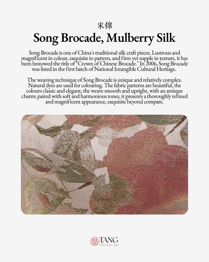 Tang Red 20 Blooming Peony Song Brocade Bag