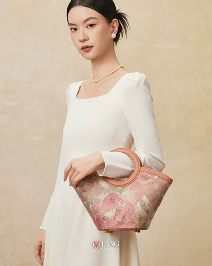 Tang Red 20 Blooming Peony Song Brocade Bag