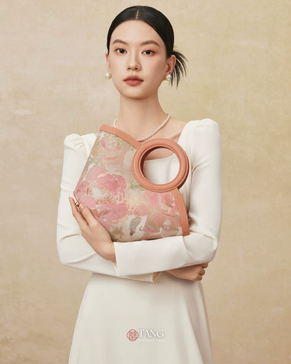 Tang Red 20 Blooming Peony Song Brocade Bag