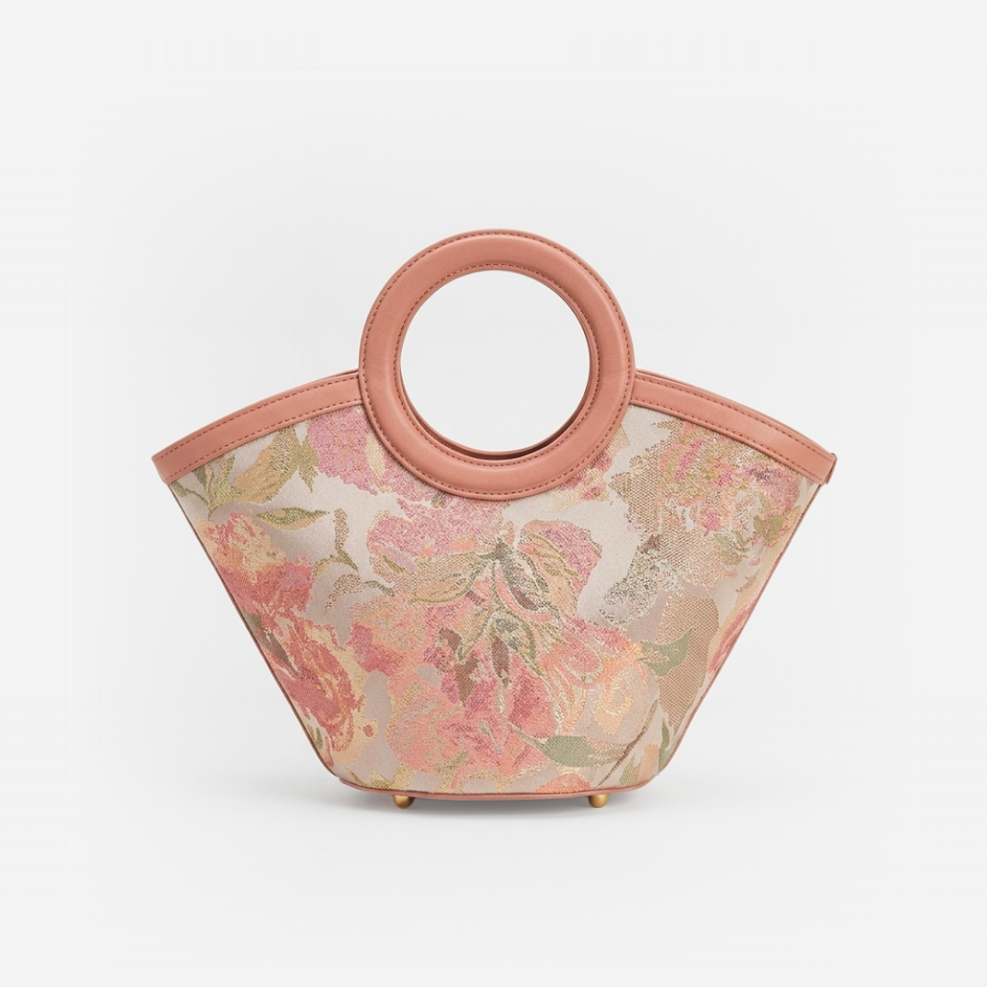 Tang Red 20 Blooming Peony Song Brocade Bag