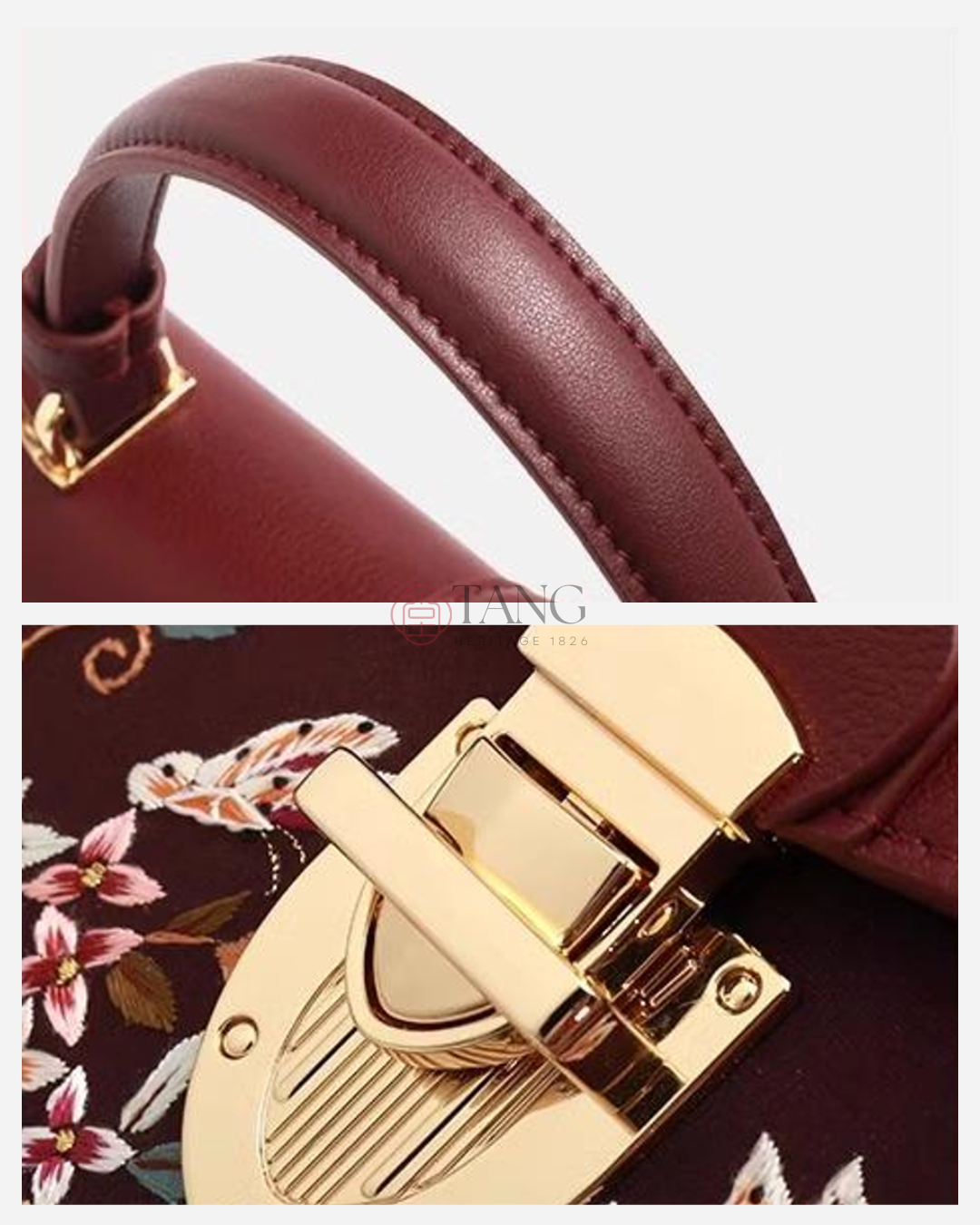 Tang Red 22 Embroidered Peony Garden Crossbody Bag